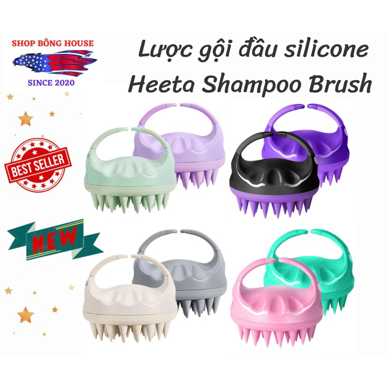 [BILL MỸ] LƯỢC GỘI ĐẦU SILICONE HEETA SHAMPOO BRUSH HÀNG US PHIÊN BẢN