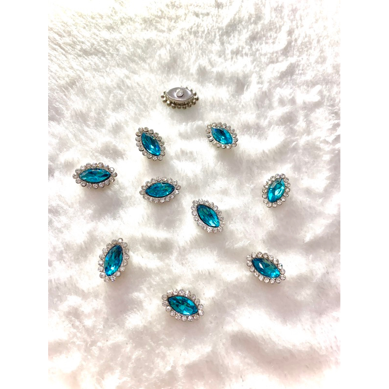 20 viên đá thoi viền xoàn kích thước 10x15mm trang trí áo dài làm đồ thủ công