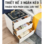 Táp Đầu Giường Thông Minh, Tủ Đầu Giường Có Đèn Led Tiện Lợi 3 Chế Độ Sáng Kèm Loa Bluetooth Và Sạc Điện Thoại Không Dây — ảnh 3