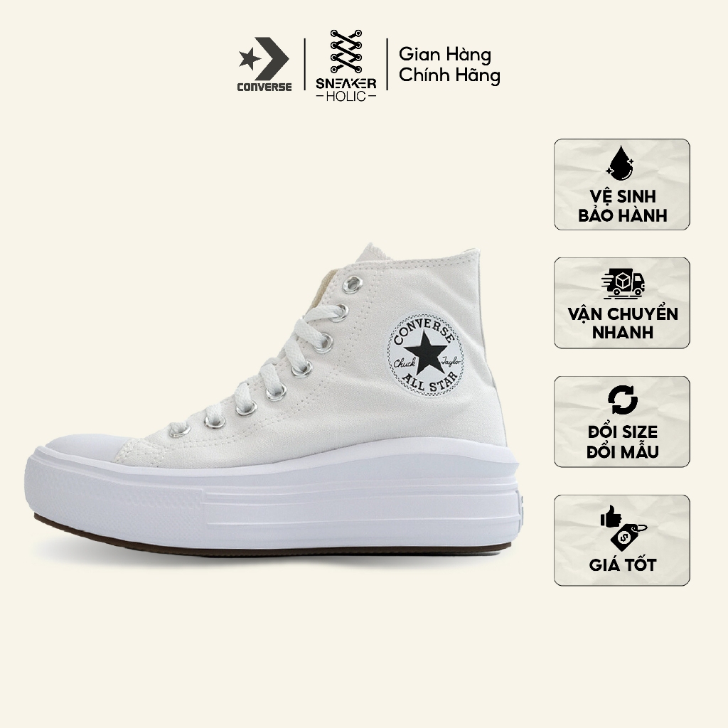 Giày Sneaker Nam Nữ CONVERSE Chuck Taylor All Star Move High White ...