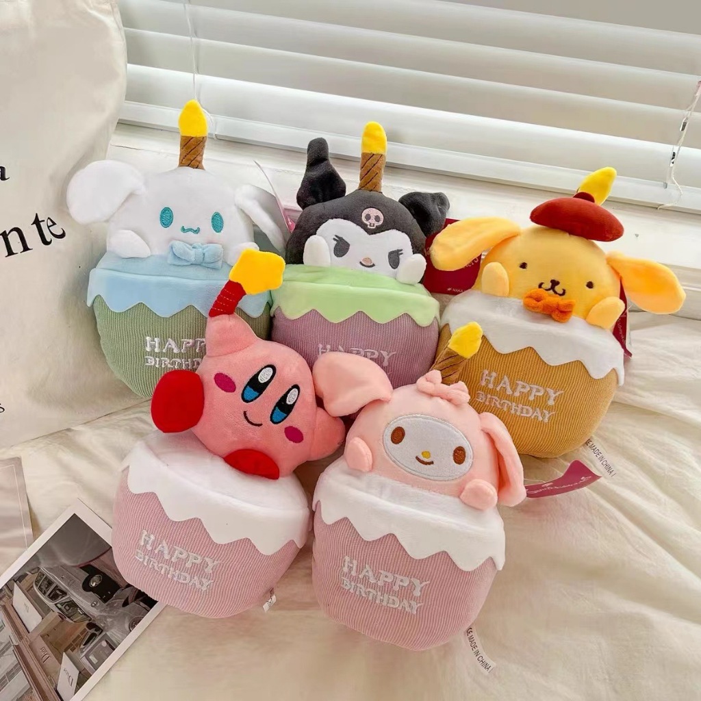 Gấu Bông Sanrio Thú Nhồi Sarino Bông Hình Bánh Kem Sinh Nhật Có Thể Hát Chúc Mừng Sinh Nhật Happy birthday