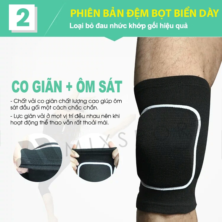 Ảnh Băng Bảo Vệ Đầu Gối MixSport Có Miếng Đệm Đầu Gối Dày Giúp Hạn Chế Chấn Thương Lên Khớp Gối DBG06 3