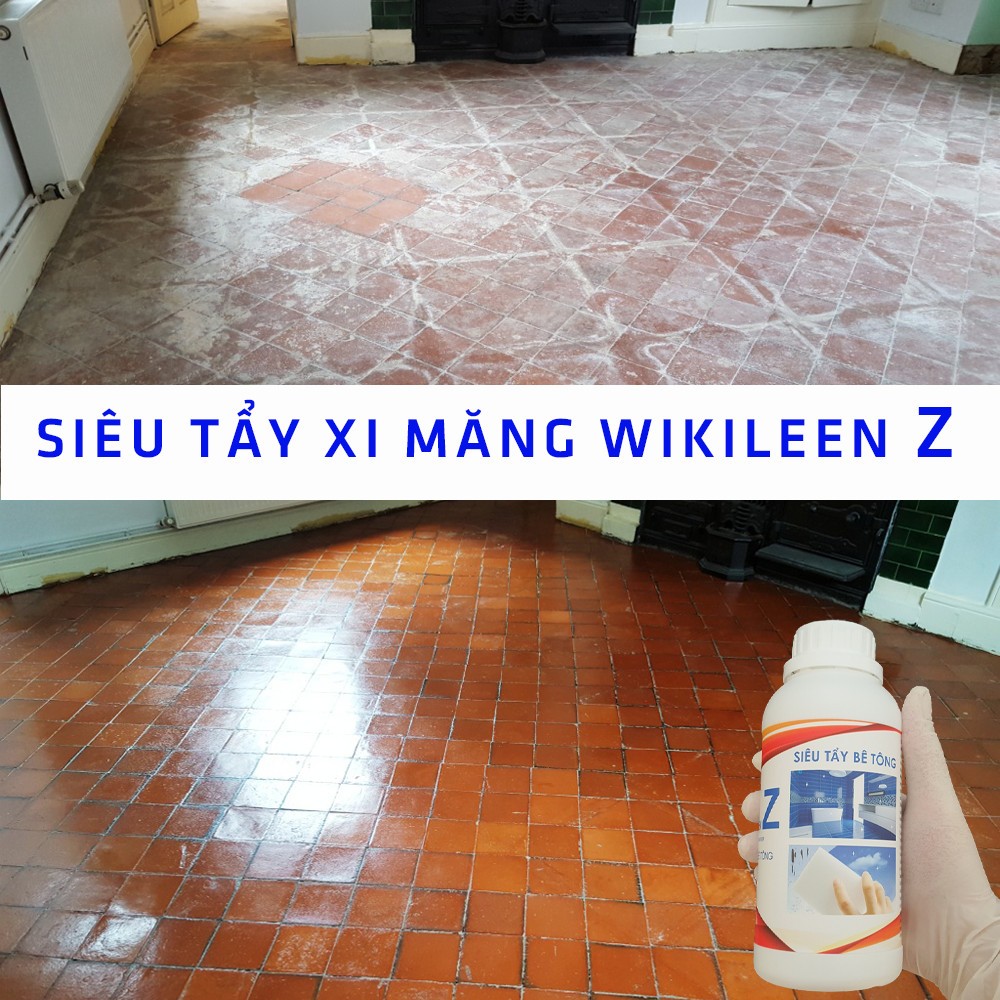Dung Dịch Tẩy Xi Măng Cặn Bẩn Vết Ố Trên Nền Gạch Và Đồ Men Sứ WIKILEE Z Chai 1000ml