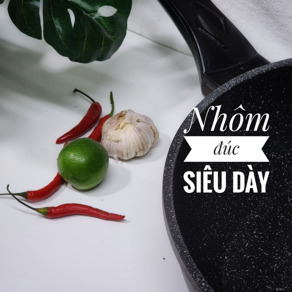 Chảo nguyên khối sâu lòng,chảo nhôm đúc Bennix Terra size 22/26/28/30cm