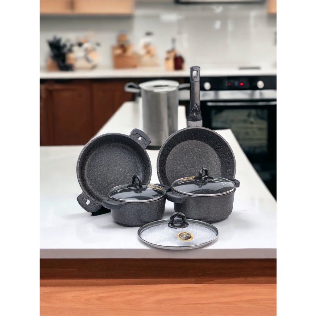 Bộ nồi đá chống dính cao cấp BENNIX Thailand,4 món( Nồi 18cm, 20cm, 24cm, chảo sâu 26cm)