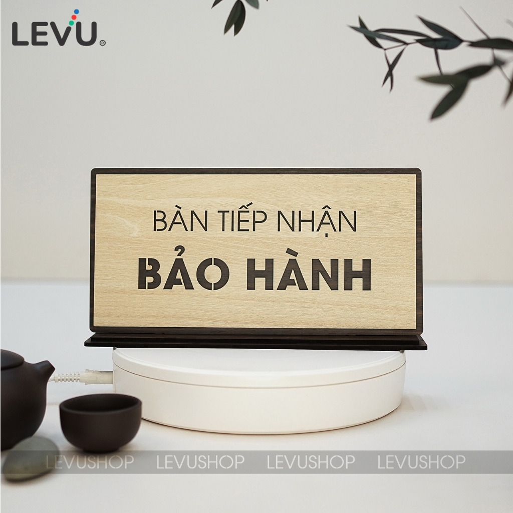 Bảng gỗ để bàn tiếp nhận bảo hành khắc laser LEVU-BG45