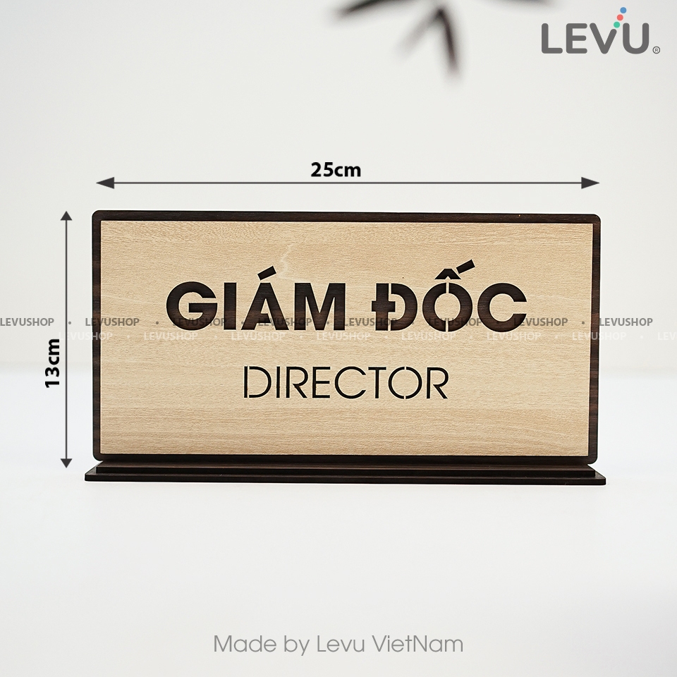 Bảng gỗ chức danh để bàn giám đốc director LEVU-BG47