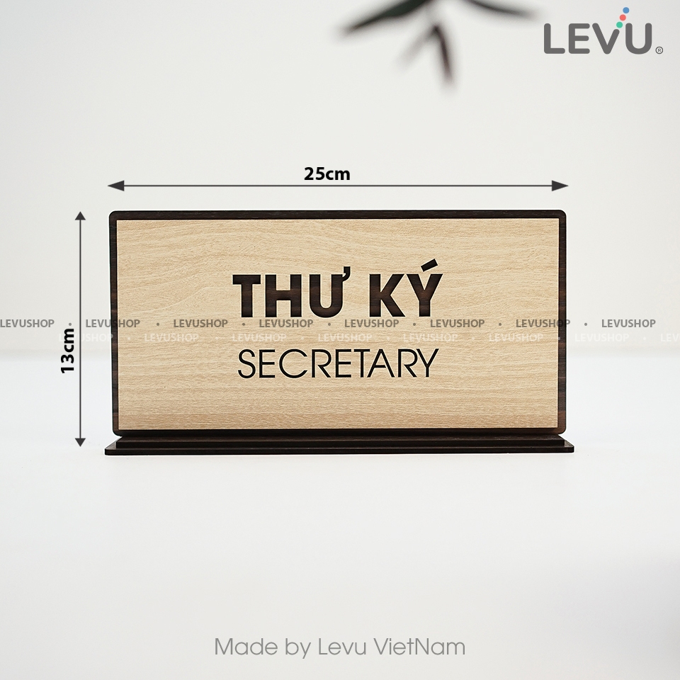 Bảng chức danh để bàn thư ký secretary bằng gỗ LEVU-BG49