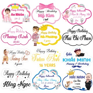 Bảng tên, banner treo rèm trang trí sinh nhật, đầy tháng, thôi nôi cho bé trai, bé gái kích thước 30*40cm YẾN NHI SHOP