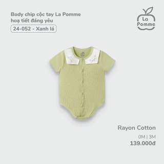 Lapomme set sơ sinh La Pomme hoạ tiết đáng yêu - Xanh lá AW2023