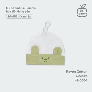 Lapomme set sơ sinh La Pomme hoạ tiết đáng yêu - Xanh lá AW2023