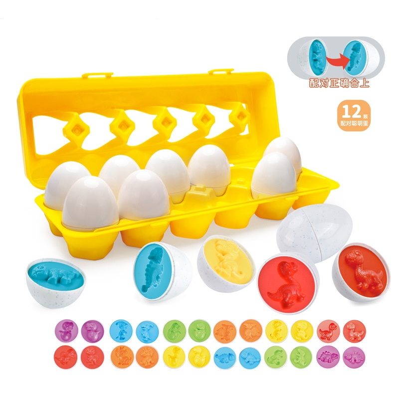 Đồ chơi quả trứng matching egg, set 12 trứng ghép đôi giúp bé nhận biết màu sắc và hình khối.