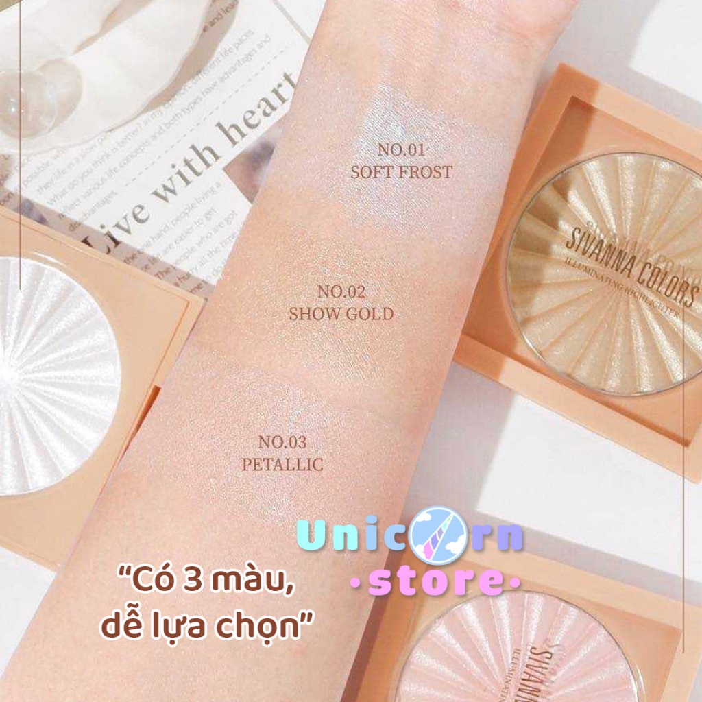 Phấn Bắt Sáng Sivanna Botanic Mauve Illuminating Highlighter HF8109