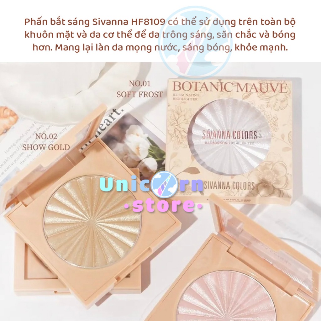 Phấn Bắt Sáng Sivanna Botanic Mauve Illuminating Highlighter HF8109
