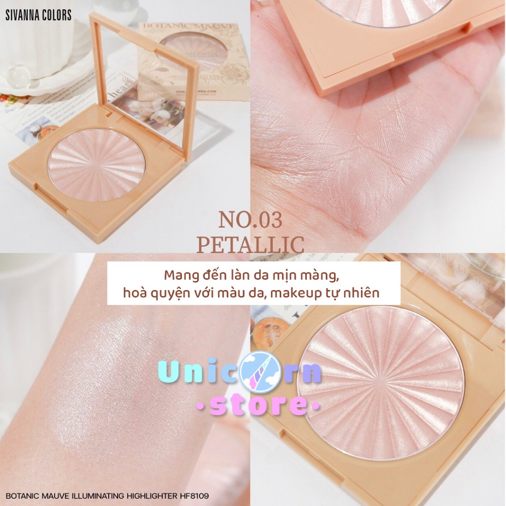 Phấn Bắt Sáng Sivanna Botanic Mauve Illuminating Highlighter HF8109