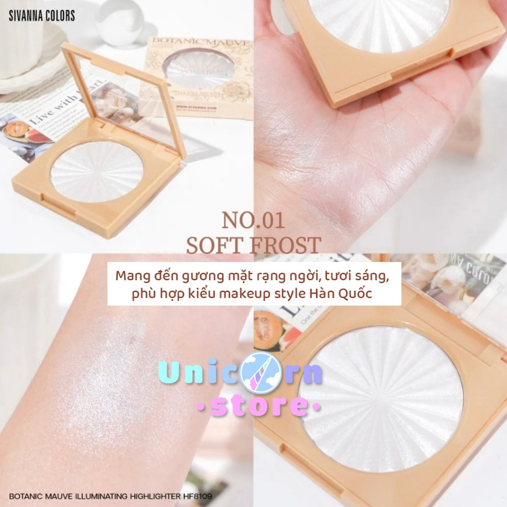 Phấn Bắt Sáng Sivanna Botanic Mauve Illuminating Highlighter HF8109