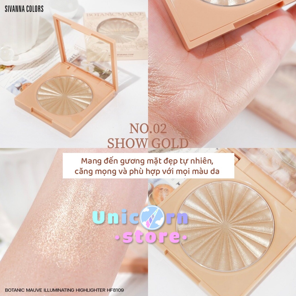 Phấn Bắt Sáng Sivanna Botanic Mauve Illuminating Highlighter HF8109
