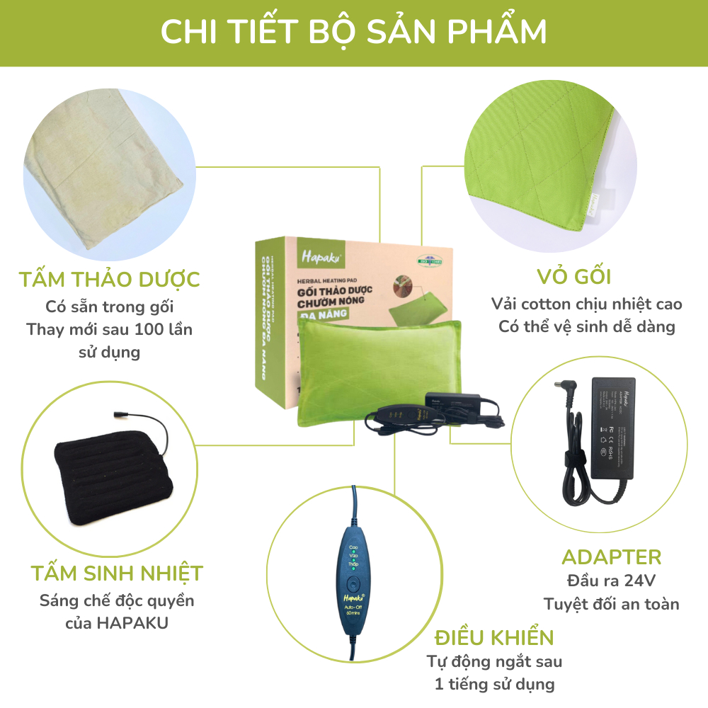 Ảnh Tấm Thảo Dược Thay Thế Gối Chườm Làm Nóng Bằng Điện Hapaku 2