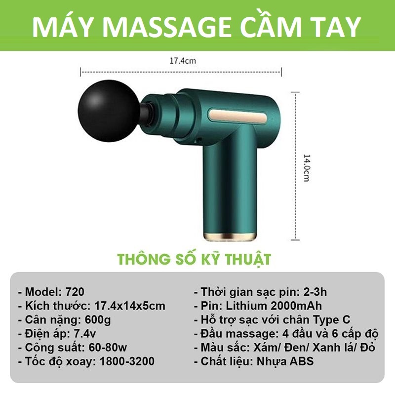 Máy massage cầm tay mini massage toàn thân 6 cấp độ cao cấp