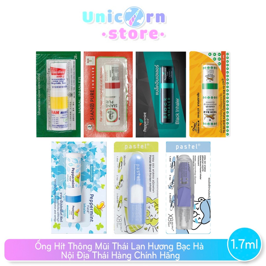 Ống Hít Thông Mũi Hương Bạc Hà Nội Địa Thái Lan Hàng Chính Hãng Menthol Nasal Inhaler 1.7ml