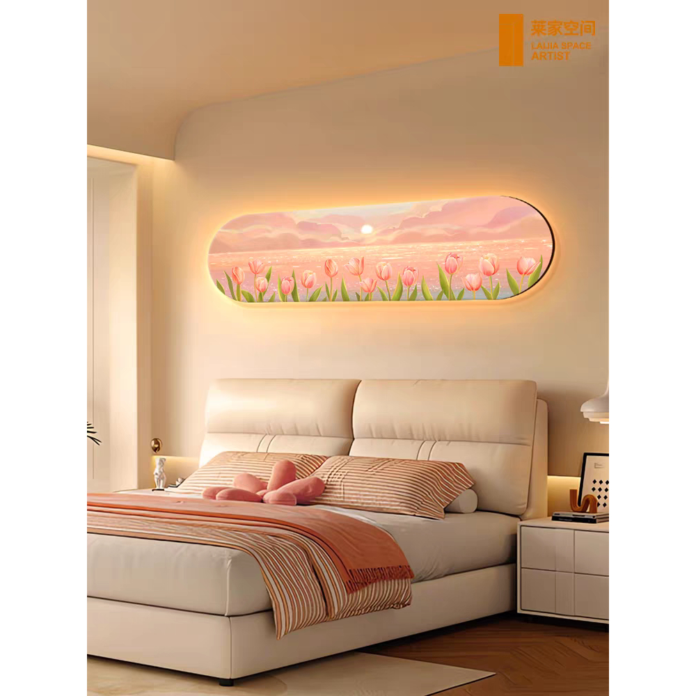 Tranh 3D LED Hoa Tulip Treo Phòng Khách, Phòng Ngủ, Trang Trí Studio, Quà Tặng Phong Cách Hàn Quốc Ohadecor
