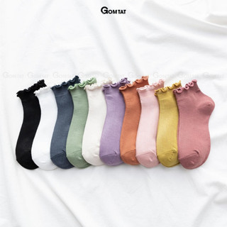 Combo 5 đôi tất nữ cổ bèo GOMTAT, vớ cổ ngắn nữ cotton hút ẩm thoáng khí mềm mịn - FIVE-2004-CB5