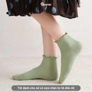 Combo 5 đôi tất nữ cổ bèo GOMTAT, vớ cổ ngắn nữ cotton hút ẩm thoáng khí mềm mịn - FIVE-2004-CB5