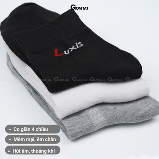 Combo 5 đôi vớ thể thao nam nữ dày dặn GOMTAT, chất liệu cotton kháng khuẩn khử mùi, êm mềm mịn mát - LUXIS-S015-CB5