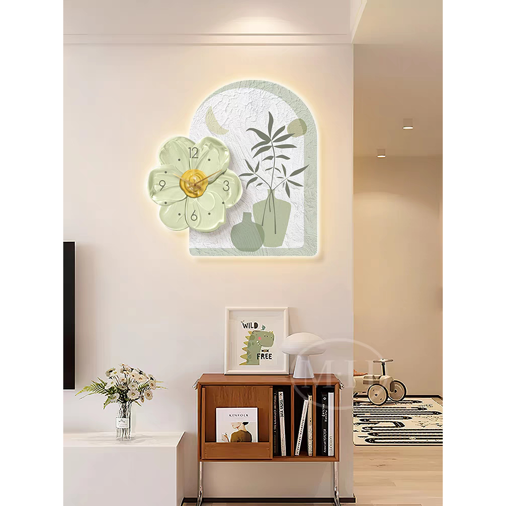 Đồng Hồ Hoa Cúc Có Đèn Led Treo Phòng Khách, Phòng Ngủ, Nhà Bếp, Tranh Trang Trí Lớp Học, Quà Tặng