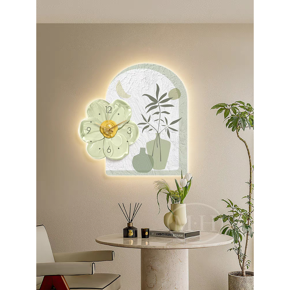 Đồng Hồ Hoa Cúc Có Đèn Led Treo Phòng Khách, Phòng Ngủ, Nhà Bếp, Tranh Trang Trí Lớp Học, Quà Tặng