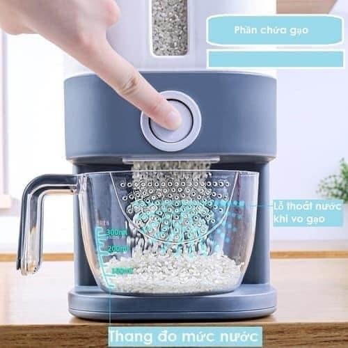 thùng đựng gạo nhựa eccox 12l đựng thực phẩm khô, ngũ cốc tiện ích, thùng gạo kèm cốc