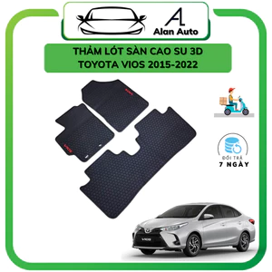 Thảm lót sàn ô tô Toyota Vios 2015- 2022, bộ trải sàn cao su PVC đúc, không mùi dễ dàng vệ sinh giá tốt
