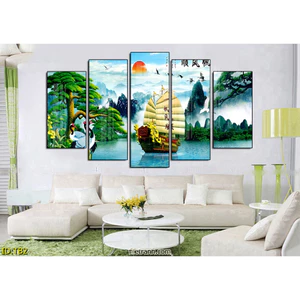 Tranh Bộ Thuận Buồm Xuôi Gió May Mắn Treo Phòng Khách, Phòng Họp, Tranh Treo Cửa Hàng, Quà Tặng Doanh Nghiệp
