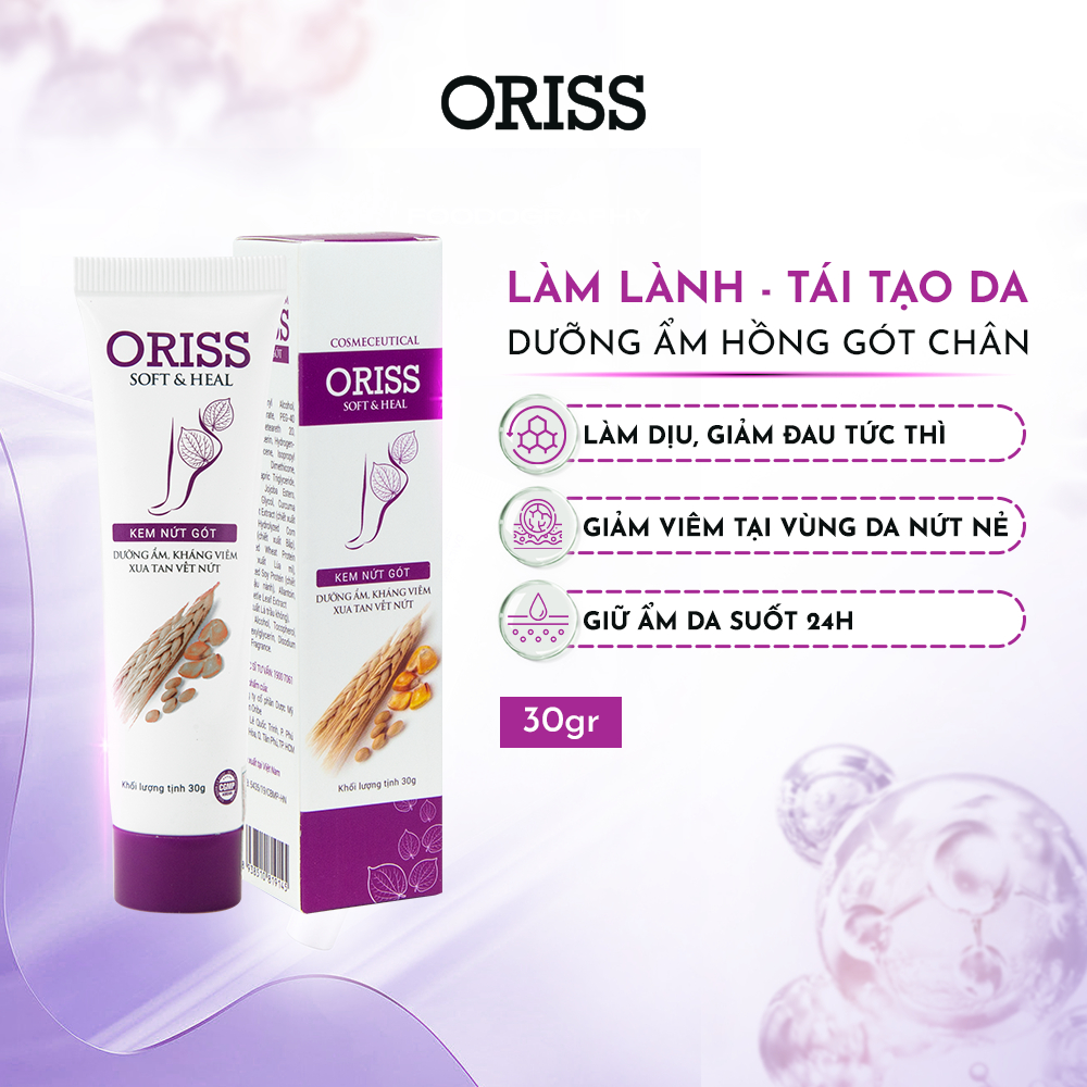 Kem nứt gót và dưỡng da chân tay Oriss tinh chất nghệ và trầu không tái tạo làm hồng gót Tuýp 30gr