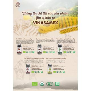 Gia vị hữu cơ Vinasamex Leaf Organic bột hồi, bột hành, bột tỏi, hoa hồi, bột sả, bột quế