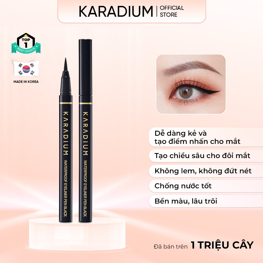 Bút Dạ Kẻ Mắt Karadium Waterproof Eyeliner Pen Black Vỏ Đen Nét To Shopee Việt Nam 