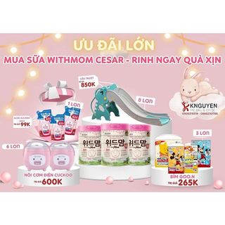 [Nội địa Hàn] Sữa bột công thức cho bé Withmom Cesar số 1,2,3 hỗ trợ tiêu hoá [Lotte]