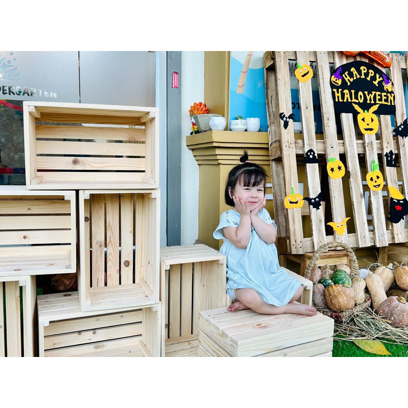Thùng Gỗ Pallet Gỗ Thông Đa Năng Chống Mối Mọt - Hộp Gỗ Decor Cafe, Homestay Nhiều Size - TC Home