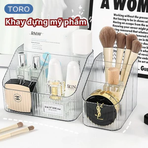 Hộp đựng mỹ phẩm để bàn TORO để đồ đa năng trong suốt sắp xếp gọn gàng phòng chất liệu nhựa Acrylic