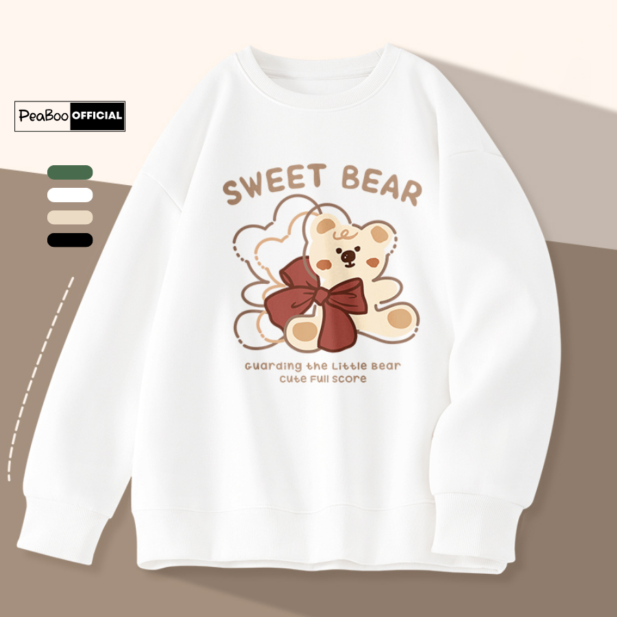 Áo Sweater Sweet Bear 01 Nam Nữ By PEABOO Unisex Chất Nỉ Lót Bông Form ...