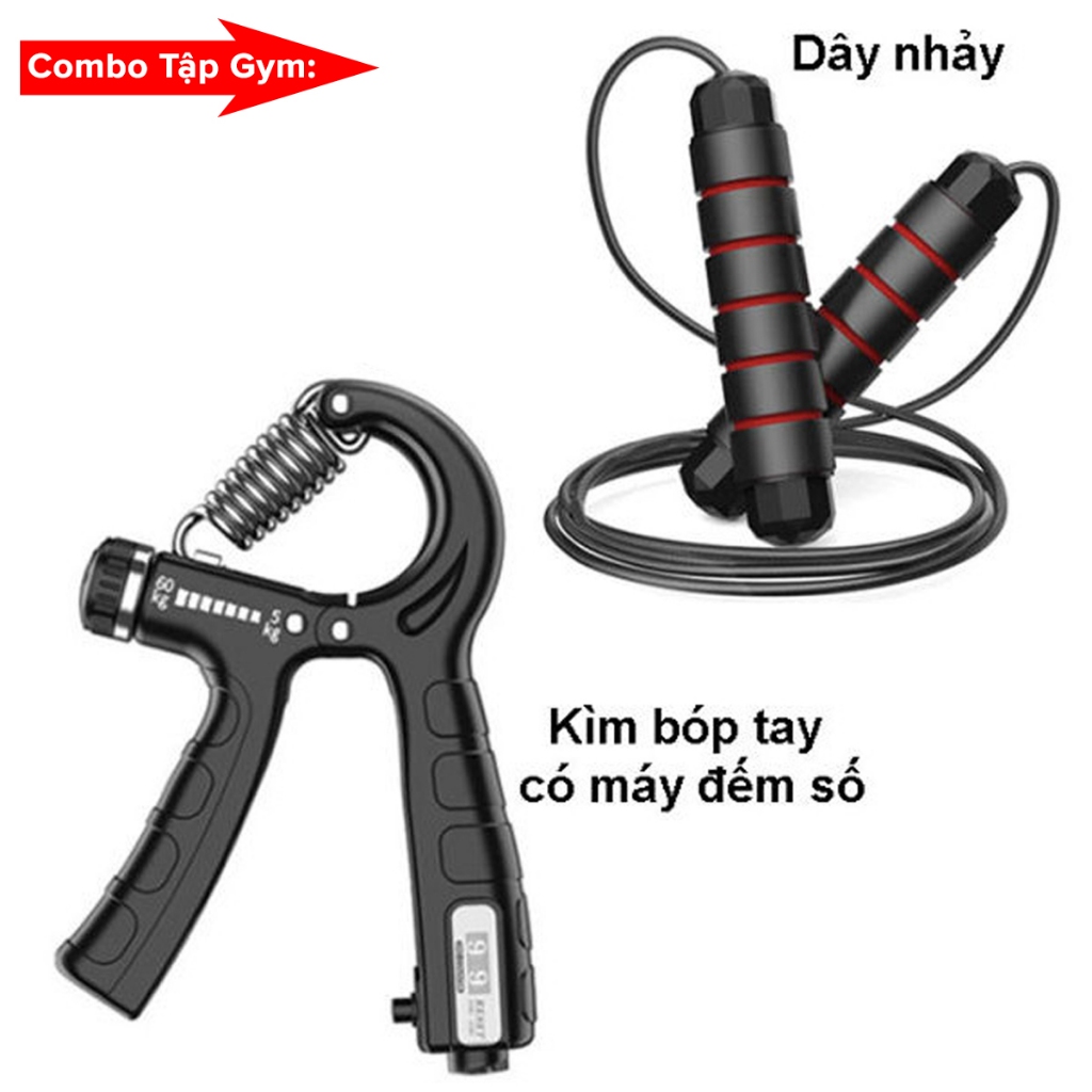 Ảnh COMBO Gậy Bẻ Lò Xo 20kg + Kìm Bóp Tay Đếm Số + Dây Nhảy Lõi Thép, Thanh Lò Xo 20kg Kháng Lực Chính Hãng Amalife 2