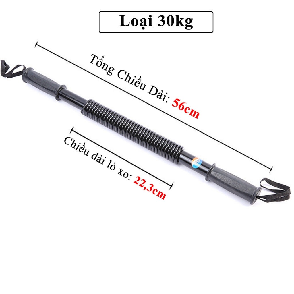 Ảnh Combo Gậy Bẻ Lò Xo 30kg + Kìm Bóp Tay Đếm Số + Dây Nhảy Lõi Thép, Thanh Lò Xo 30kg Kháng Lực Chính Hãng Amalife 1