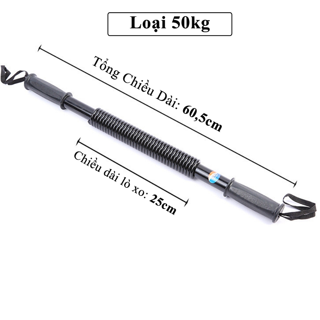 Ảnh Gậy Bẻ Lò Xo 50kg + Kìm Bóp Tay Đếm Số + Dây Nhảy Lõi Thép, Thanh Lò Xo 50kg Kháng Lực Combo Hot Chính Hãng Amalife 1