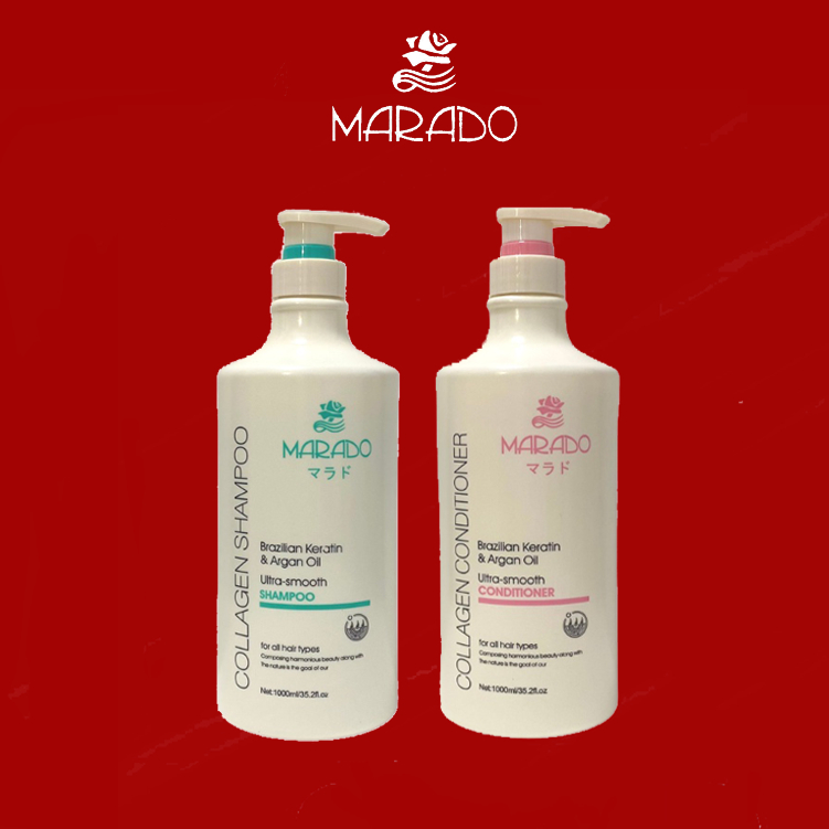Marado Cặp Dầu Gội xả mềm mượt tóc Tinh chất Argan 1000ml