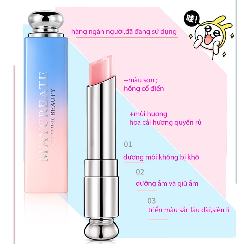 Son dưỡng môi,lâu trôi,dưỡng ẩm,giảm nếp nhăn,chống khô,nứt môi,cấp ẩm chuyên sâu,mềm mịn,chống nắng,ủ môi cho bà bầu.