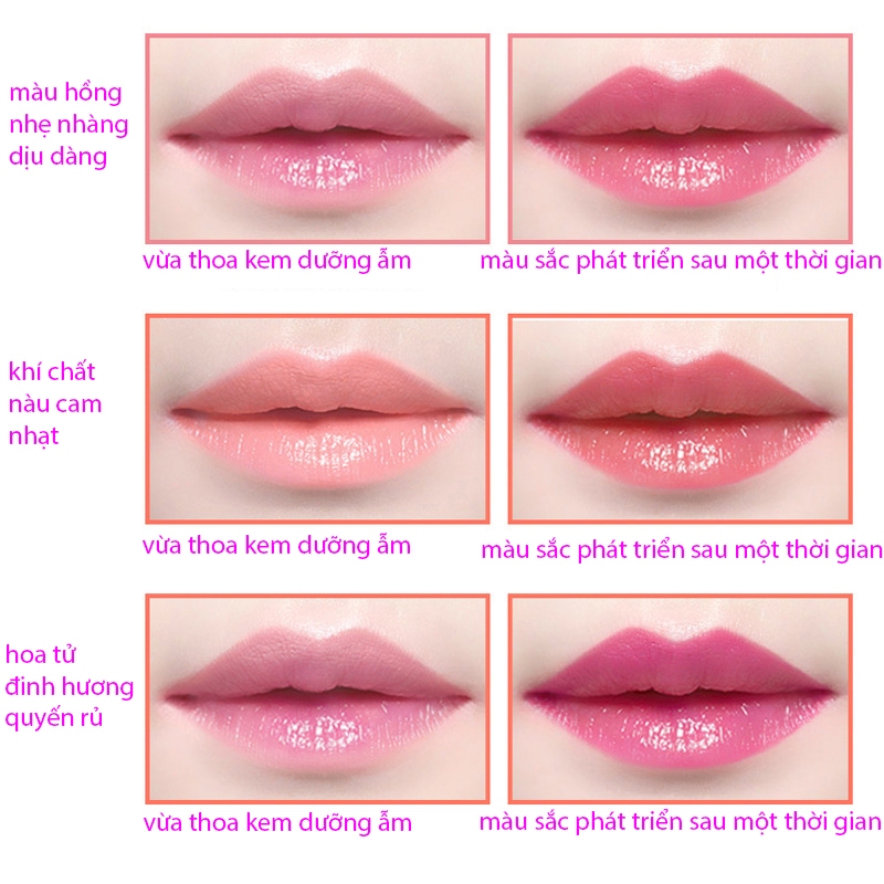 Son dưỡng môi,lâu trôi,dưỡng ẩm,giảm nếp nhăn,chống khô,nứt môi,cấp ẩm chuyên sâu,mềm mịn,chống nắng,ủ môi cho bà bầu.