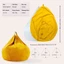 Ghế Lười Bean Bag Dáng Lê 3II HOME Combo Lót Vỏ Vải Nhung Tăm Cao Cấp Size Lớn Chưa Đính Kèm Hạt Xốp