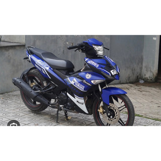 Tem trùm exciter 150 đen xanh gp mẫu mới, độ team trùm decal xe máy ex dán đời 2015-2020