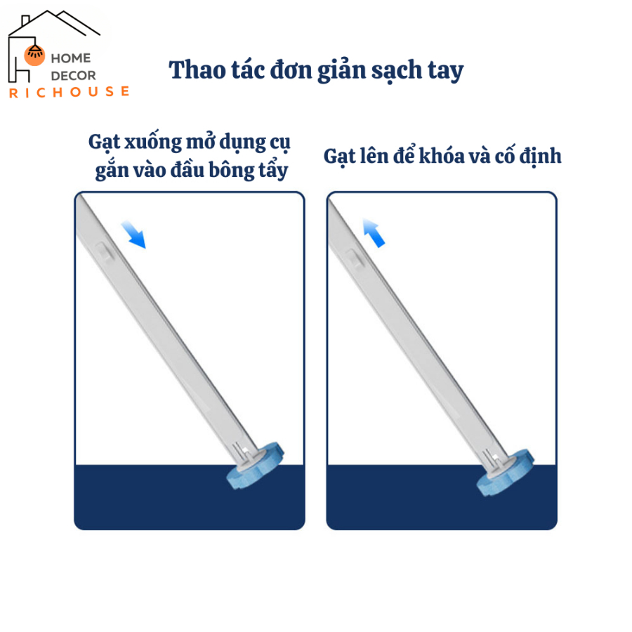 Cọ Vệ Sinh Nhà Tắm Dùng Một Lần Gắn Tường, Cọ Toilet Xoay 360 độ thế hệ mới có đầu thay thế