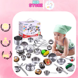 Bộ đồ chơi nấu ăn bằng inox 25 món 32 món 40 món dành cho các bé yêu